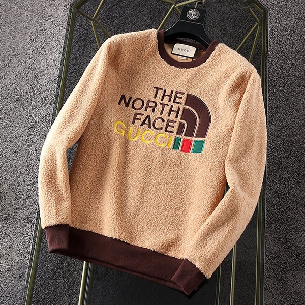 大人気！グッチ x ノースフェイス 偽物 ★ロゴフェイクファースエット プルオーバー Nof71250